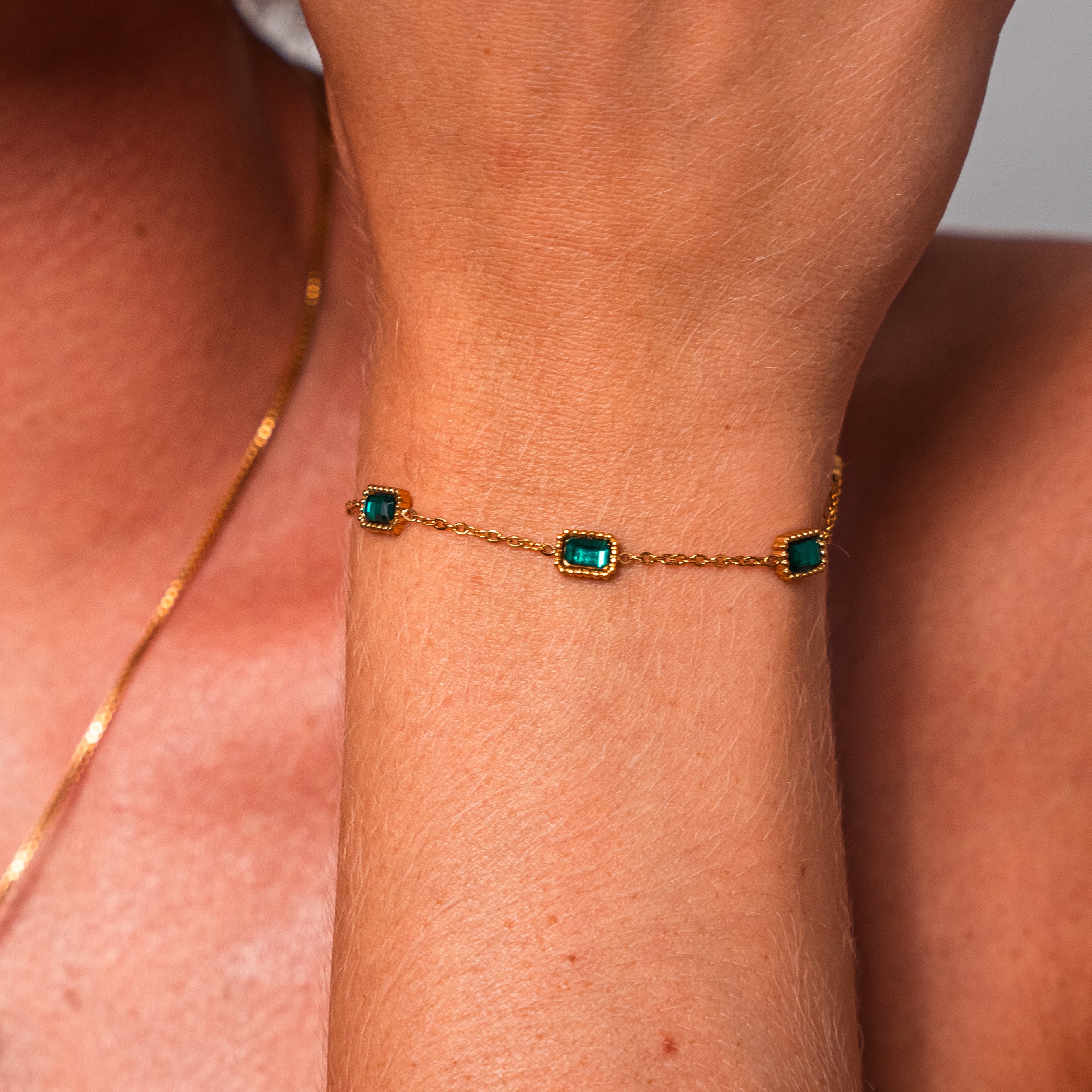 Emerald Trinity Bracelet