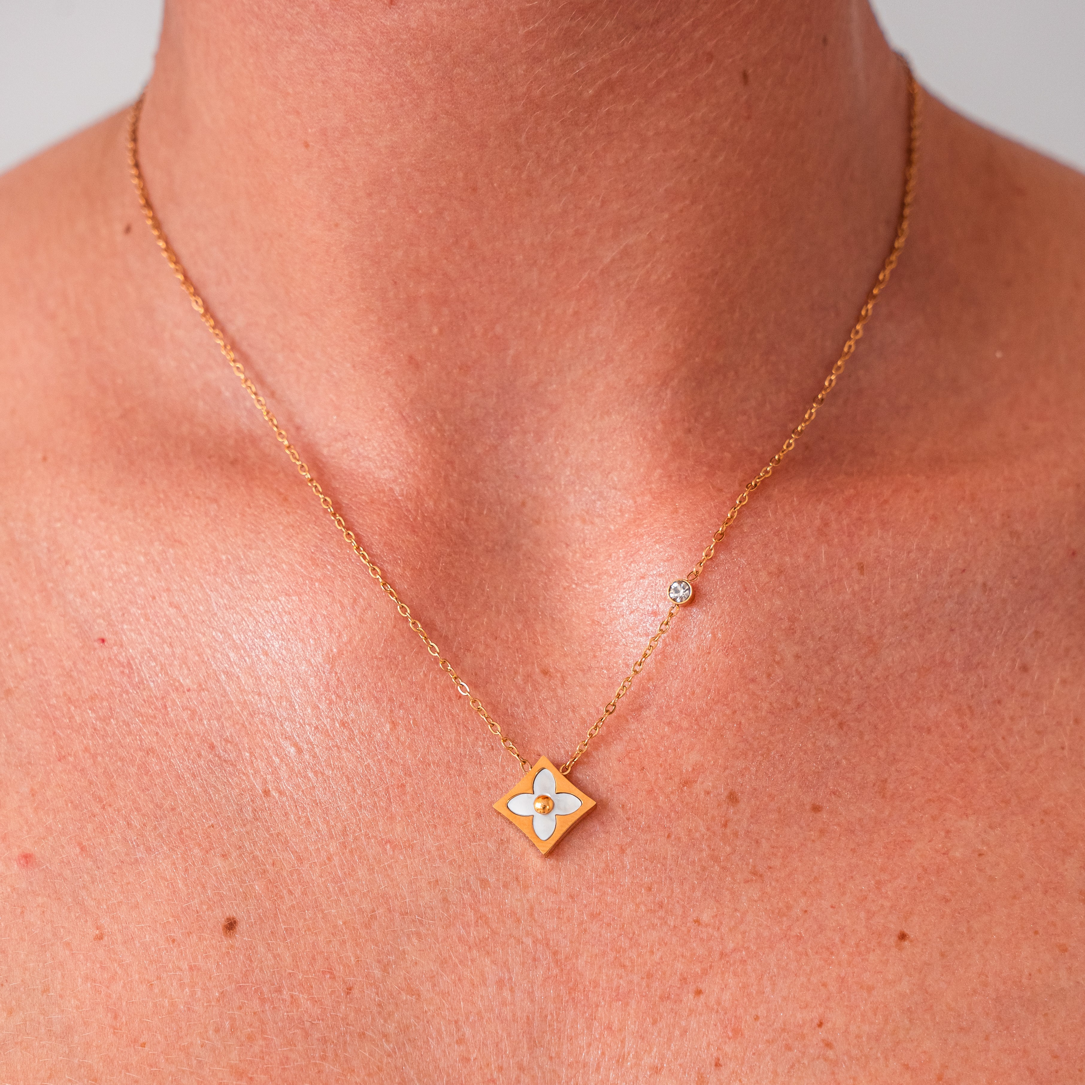 Dalia White Clover Necklace