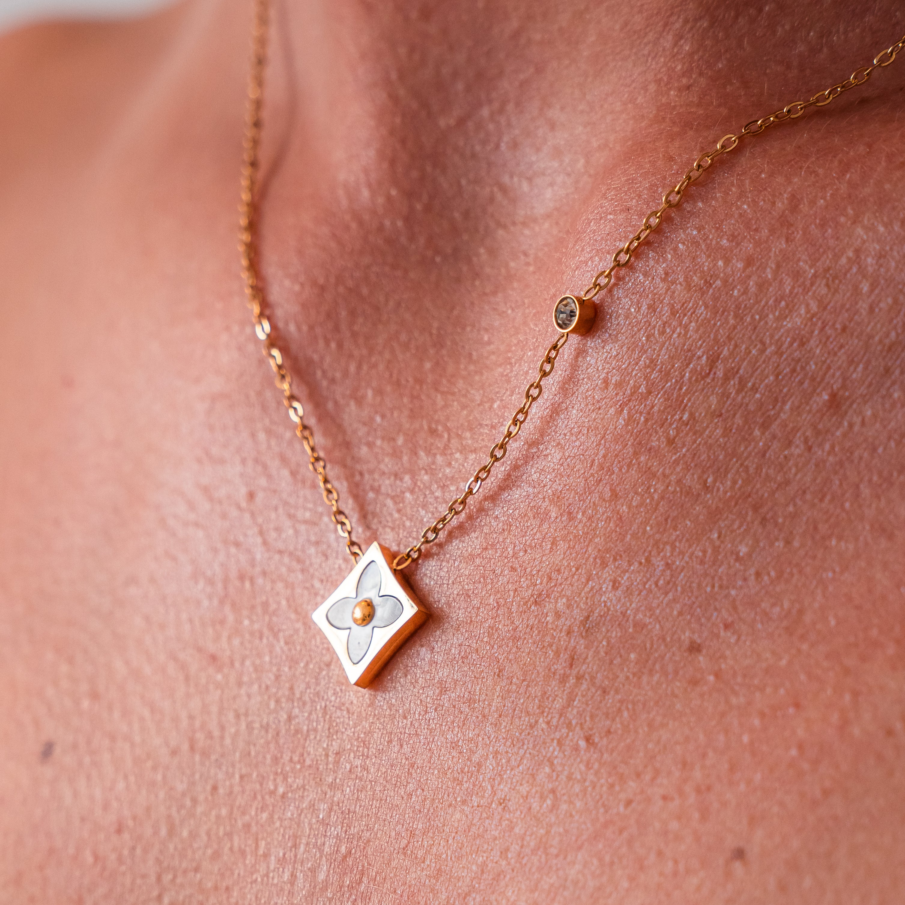 Dalia White Clover Necklace