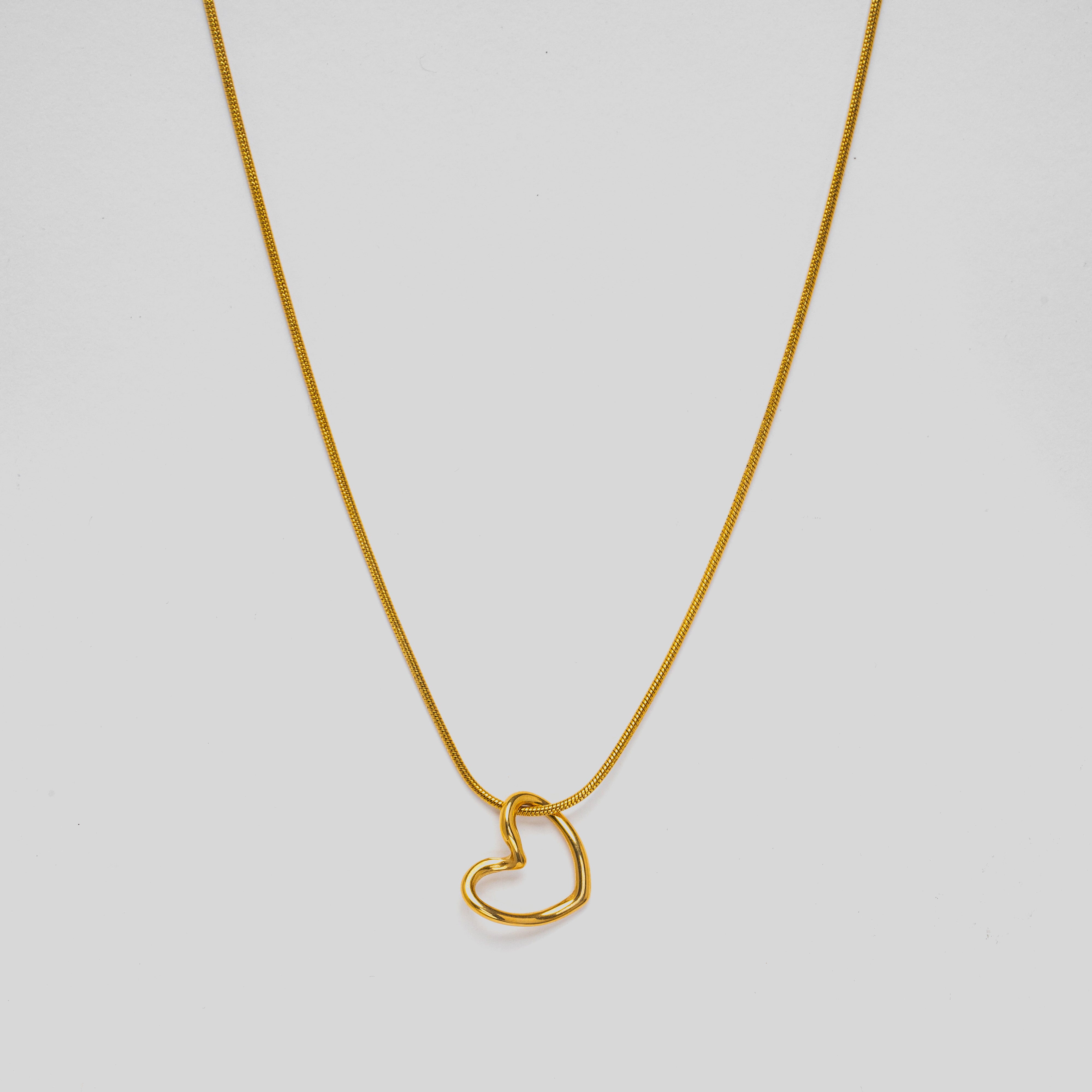 Twisted Gold Heart Necklace
