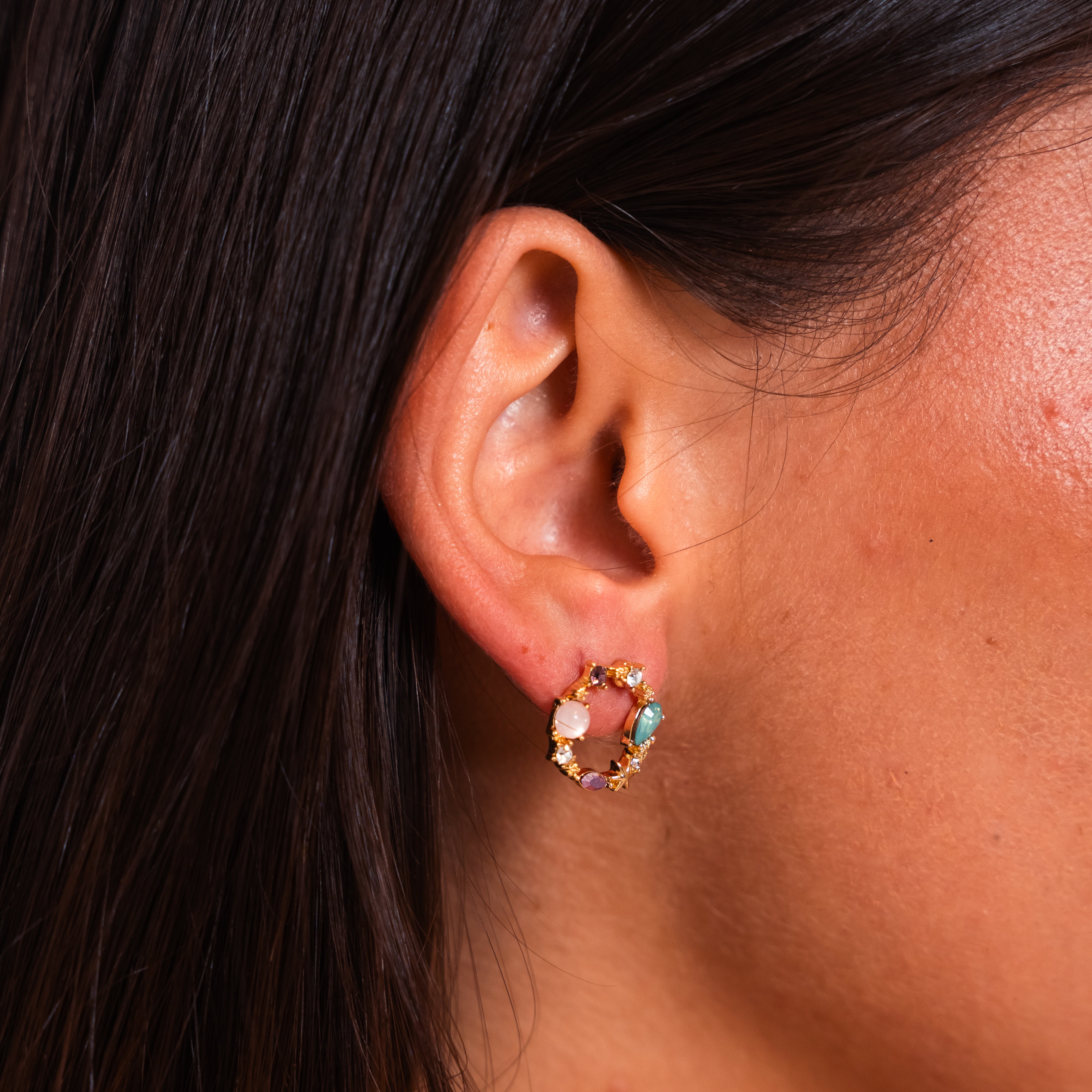 Wreath Pearl and Crystal Earrings