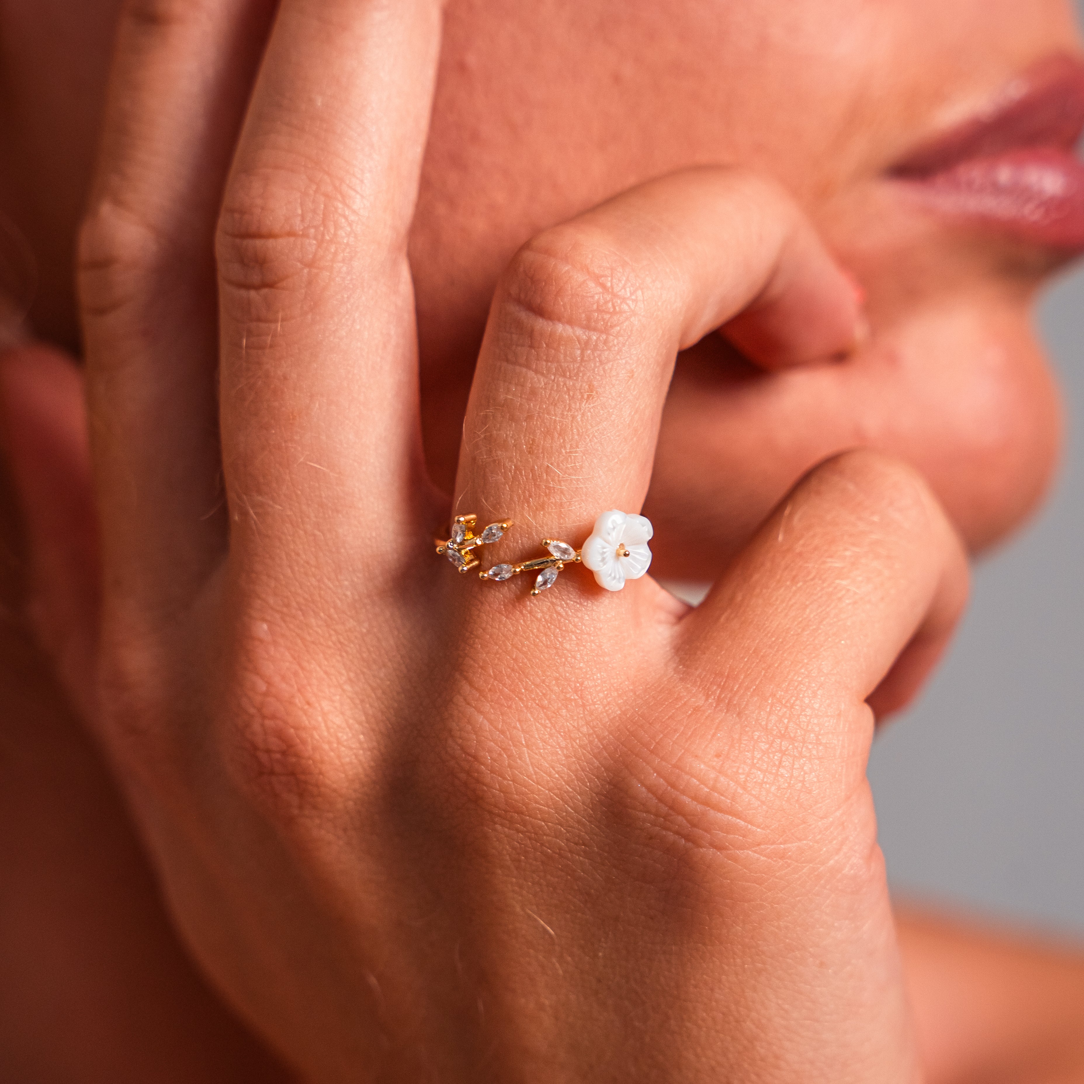 White Flower Ring