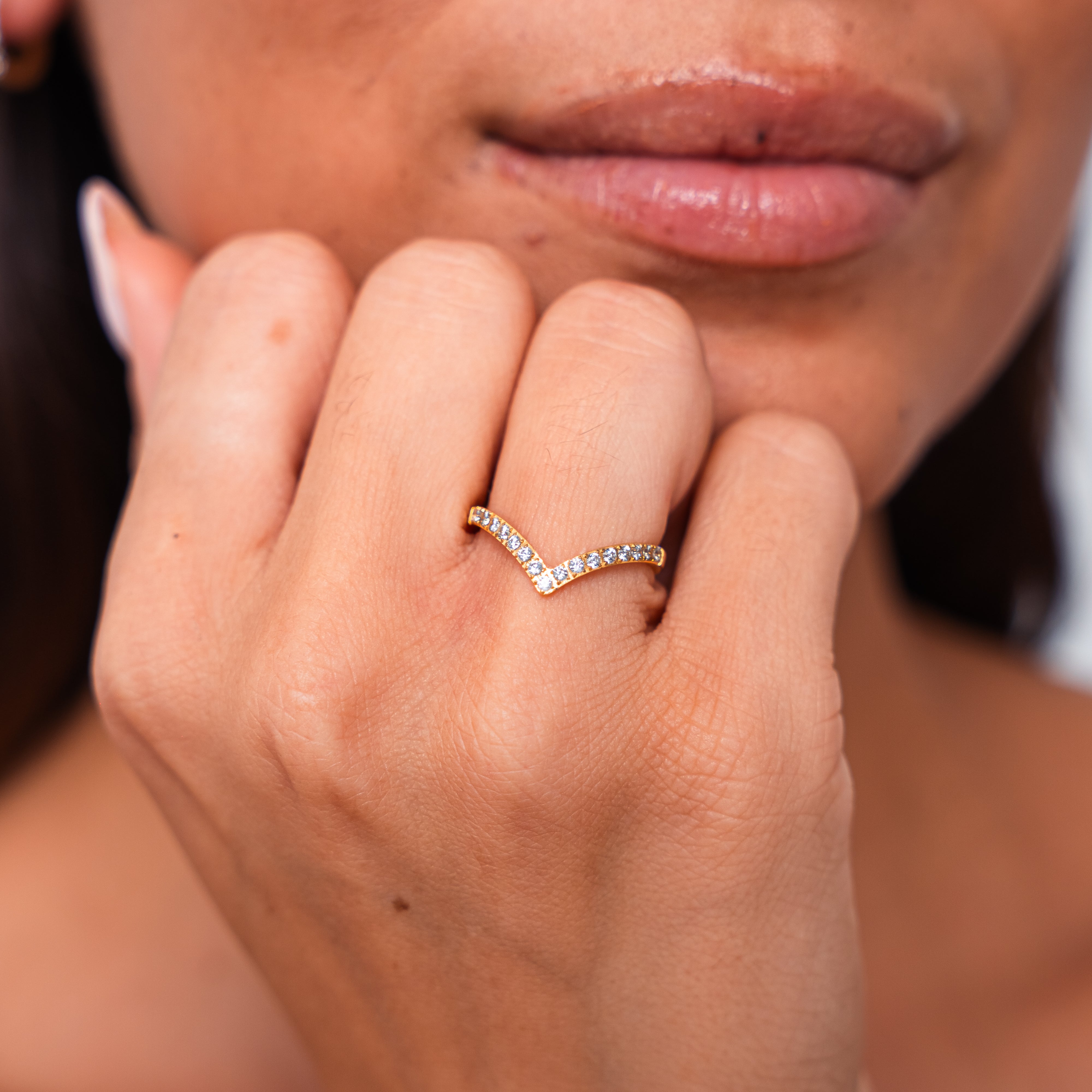 Juliette Gold Crystal Ring
